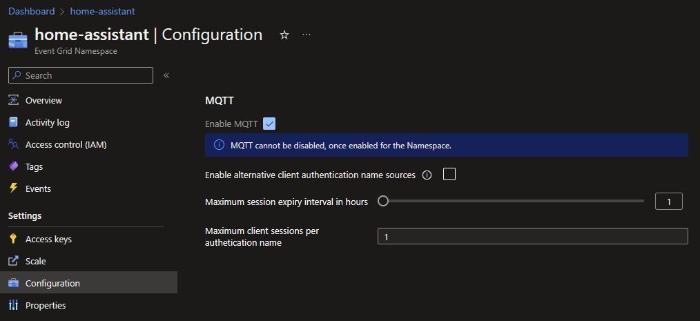 Enable MQTT